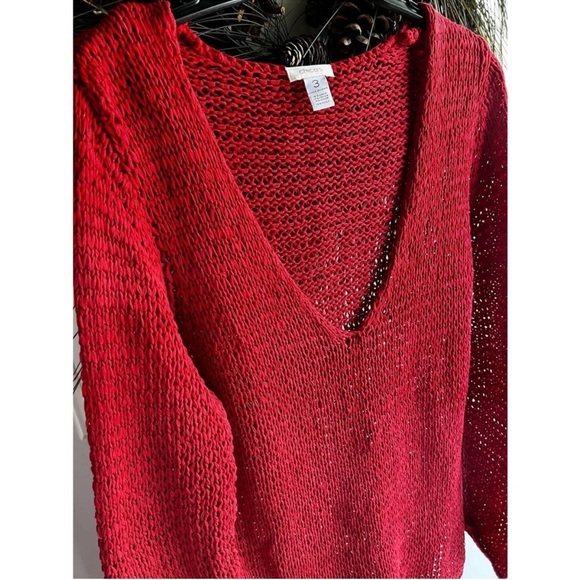 Chicos size 3 red knit sweater - Picture 3 of 12